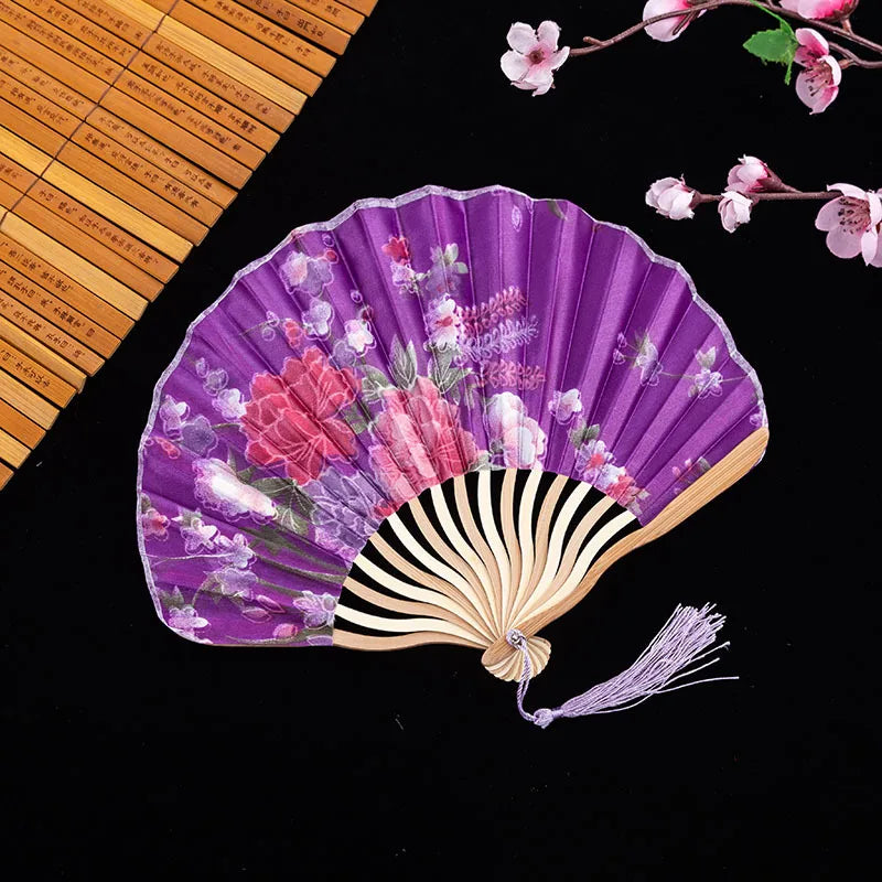eventail japonais violet