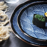 assiette japonaise motifs vagues traditionnel