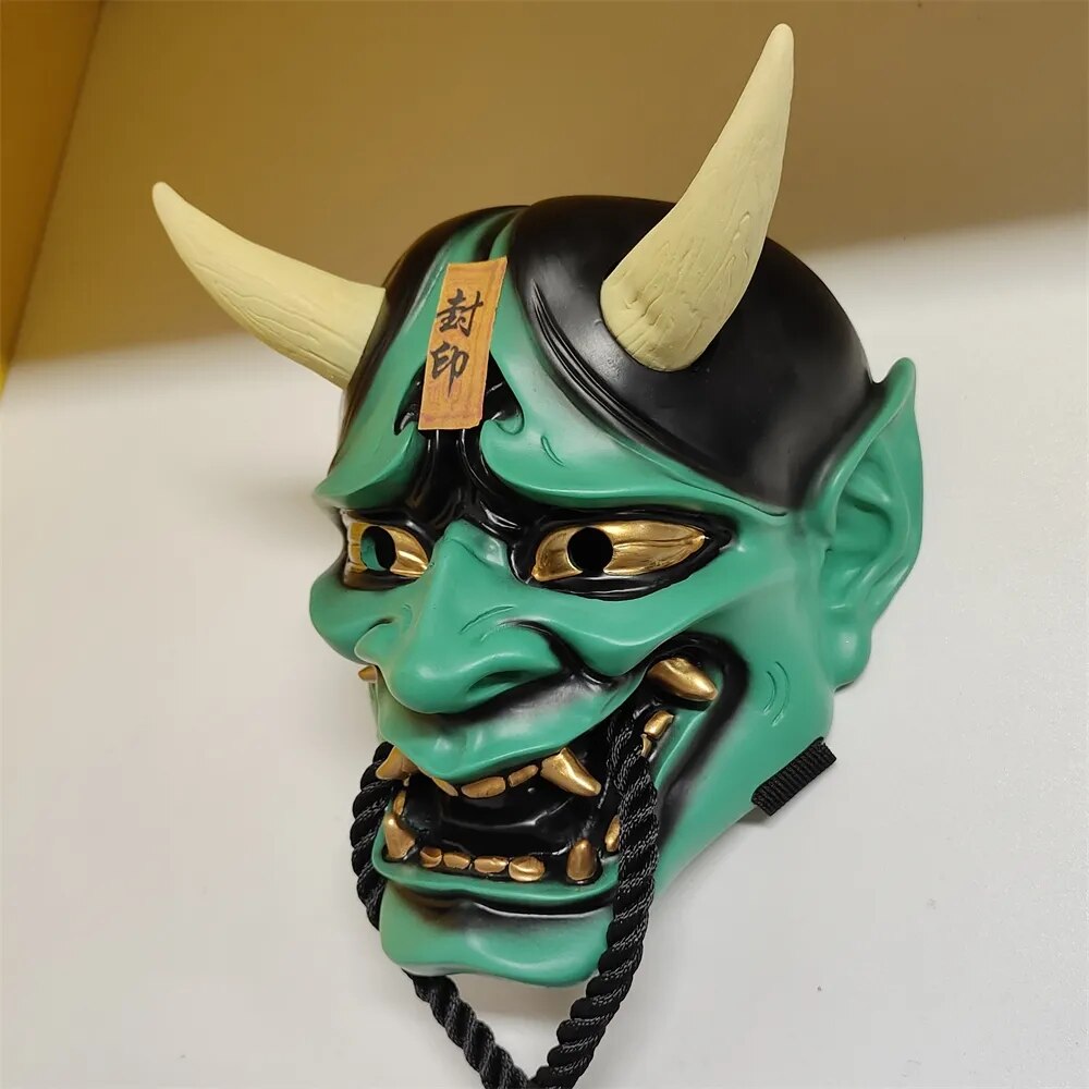 masque japonais vert demon