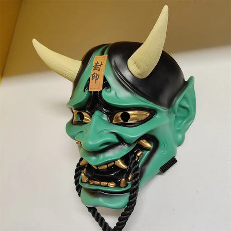 masque japonais vert demon