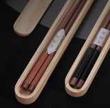 baguettes japonaises avec etui en bois