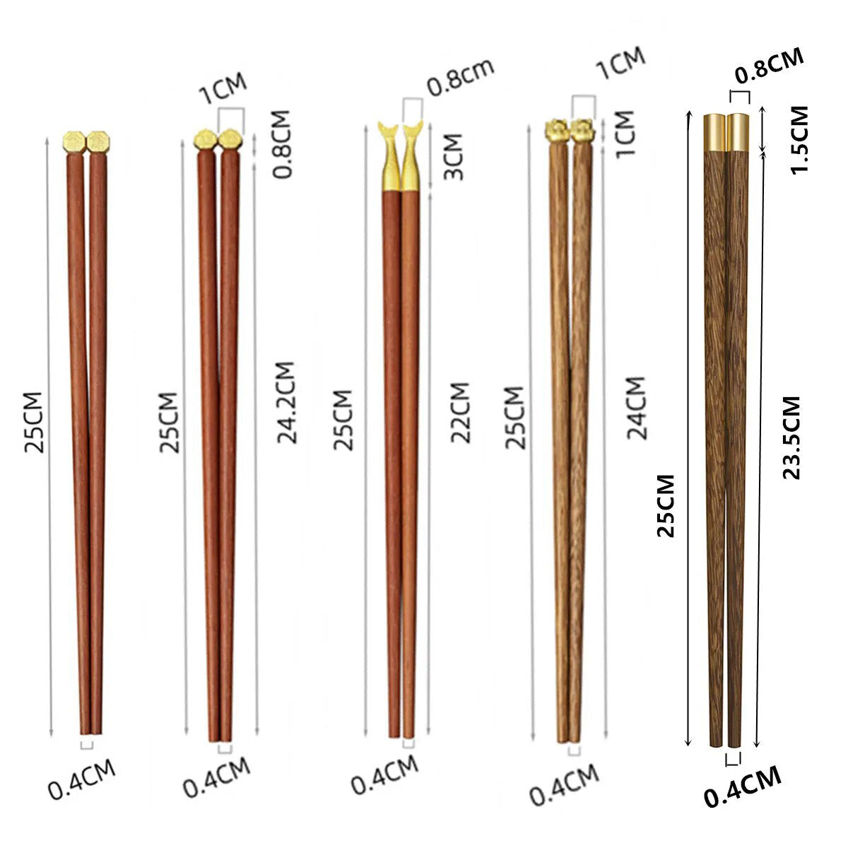 Japanese chopsticks in precious wood (set of 5)