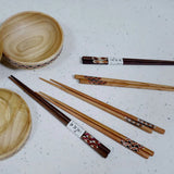 Japanese carved wooden chopsticks (set of 5)