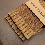 baguettes japonaises en bois naturelles motifs kanji