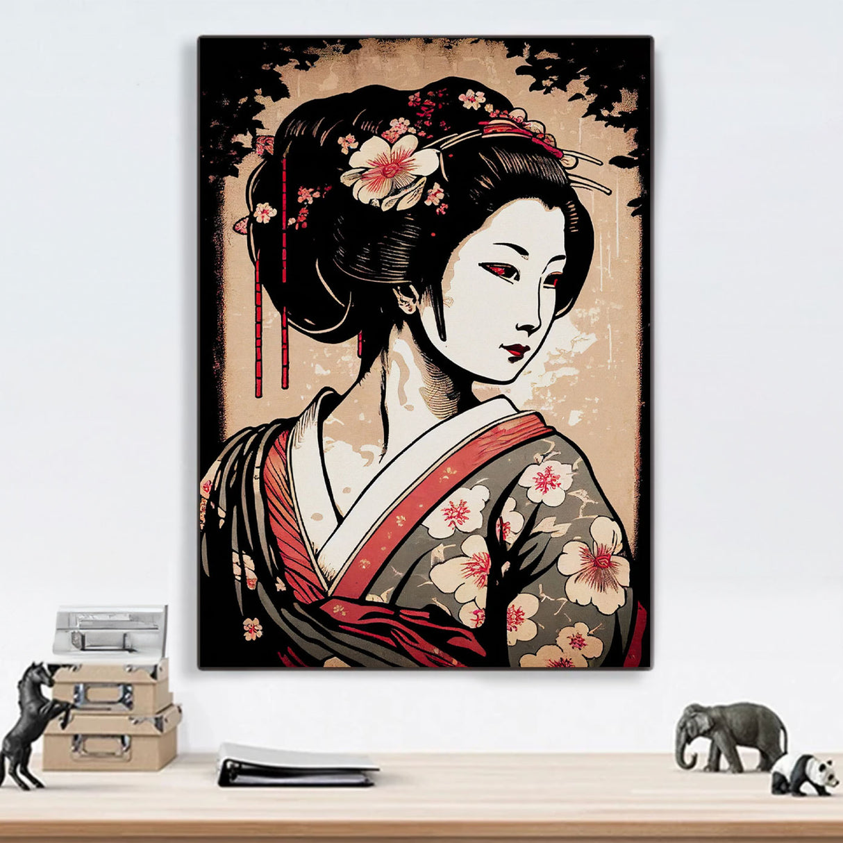 Tableau japonais ancien geisha