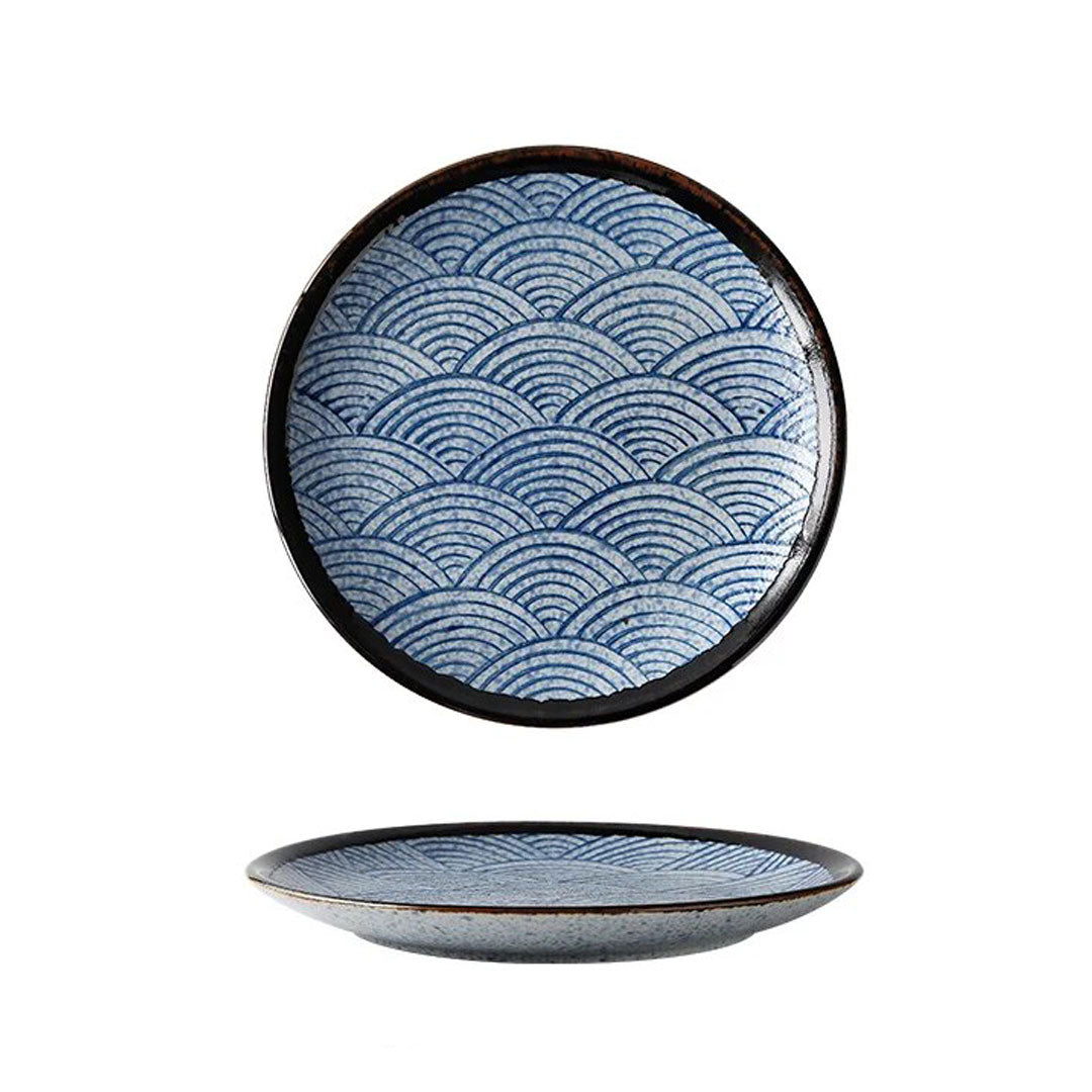 Assiette japonaise motifs vagues