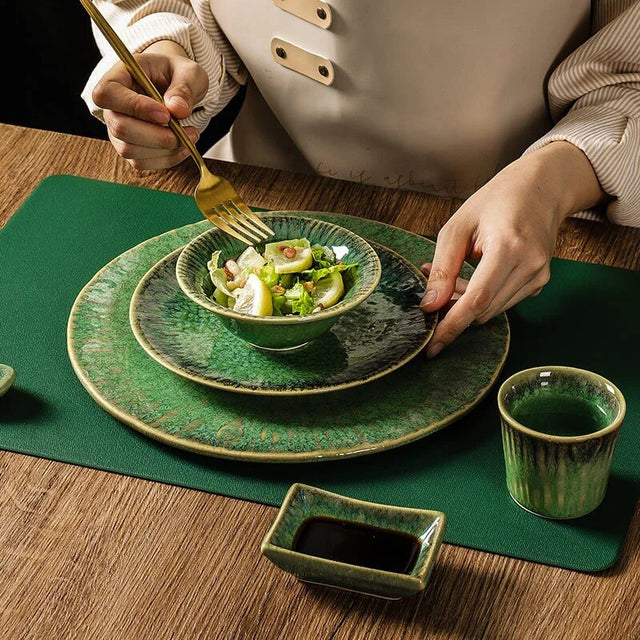 assiette japonaise verte