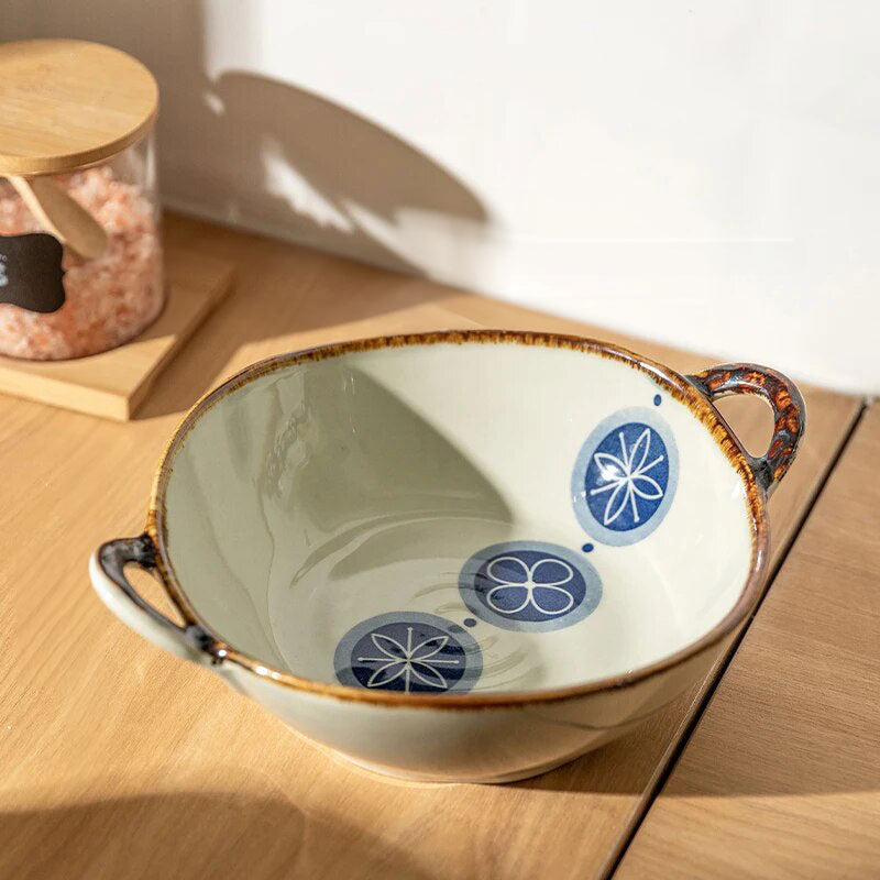 FANCITY-Petit bol en céramique peint à la main avec anse, plat  d'accompagnement japonais, bol de riz, bol de petit-déjeuner, bol de  céréales, créatif - AliExpress