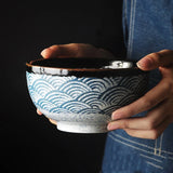 Japanese bowl with wave patterns