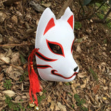 masque japonais kitsune blanc rouge