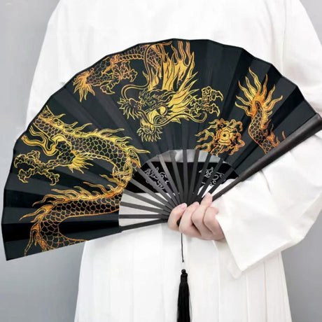 eventail japonais dragon