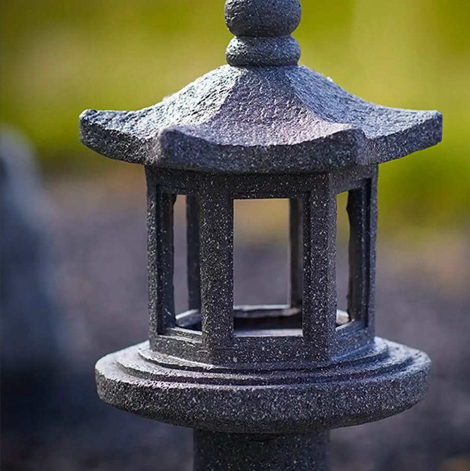 lanterne japonaise imitation pierre ronde