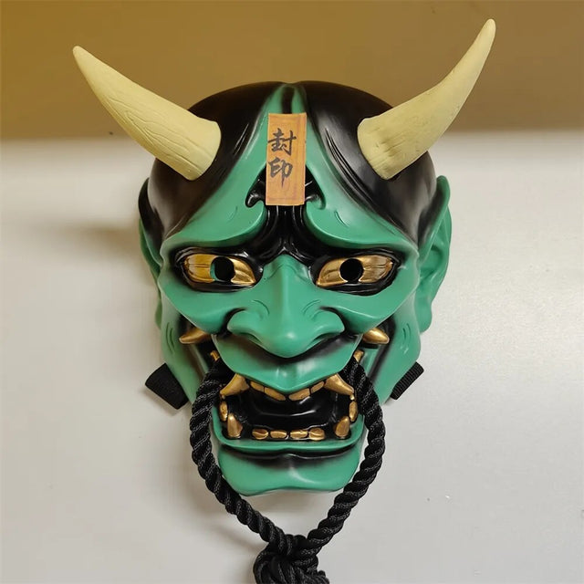 masque japonais vert
