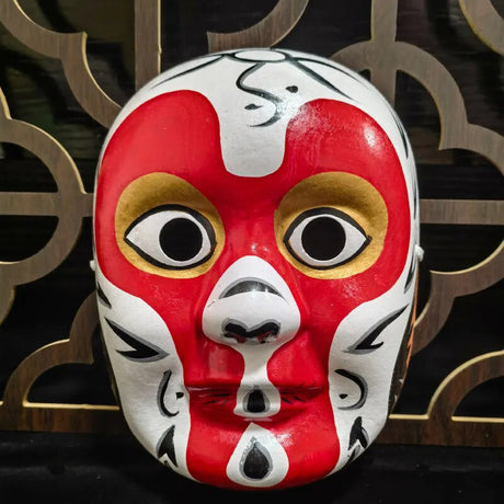 masque japonais theatre blanc et rouge