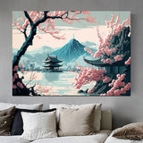 Tableau japonais mont Fuji et sakura