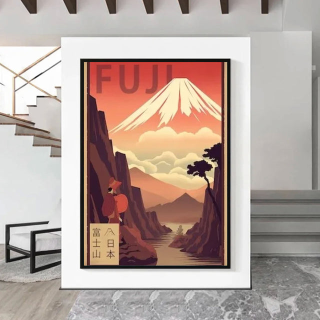Tableau japonais vintage Fuji