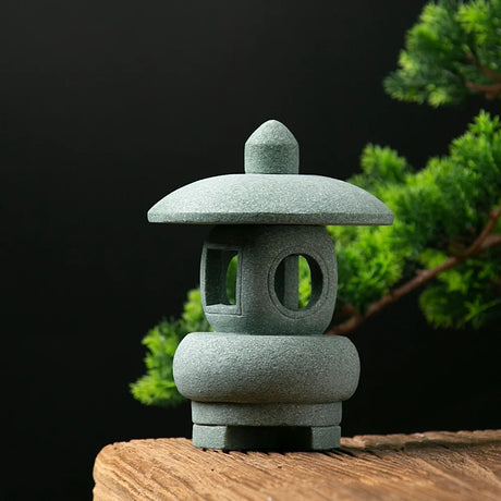 lanterne japonaise jardin en pierre ronde