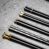 baguettes japonaises de luxe noir et or