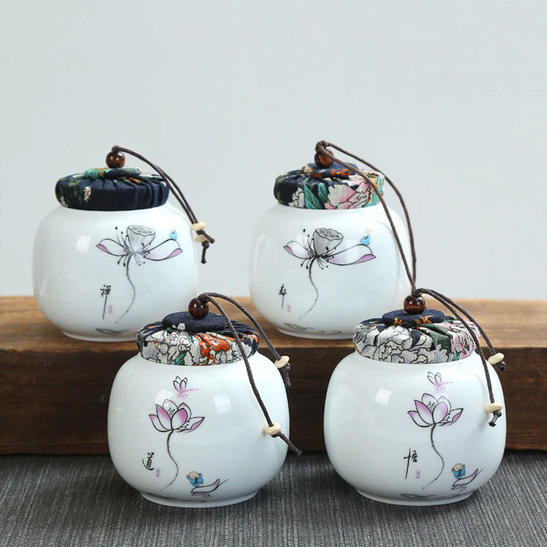 Boîte à thé motifs japonais