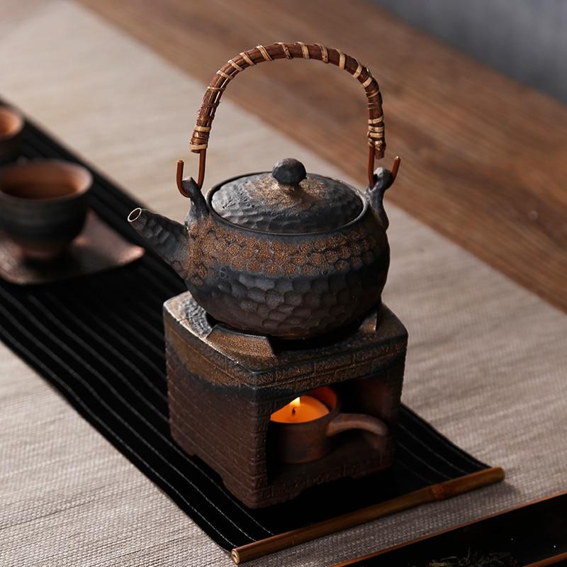 Chauffe-théière en céramique, chauffe-théière avec coussin de liège,  parfait pour les théières en verre et le thé en céramique