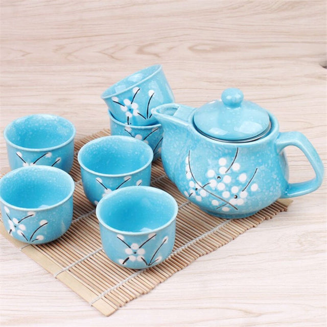 Vaisselle Japonaise - 5 Tasses à thé en Porcelaine japonaise bleu