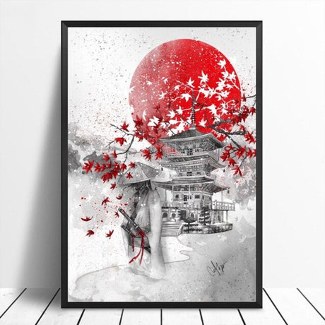 tableau-japonais-blanc-et-rouge