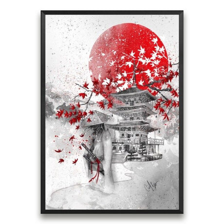 tableau-japonais-blanc-samourai