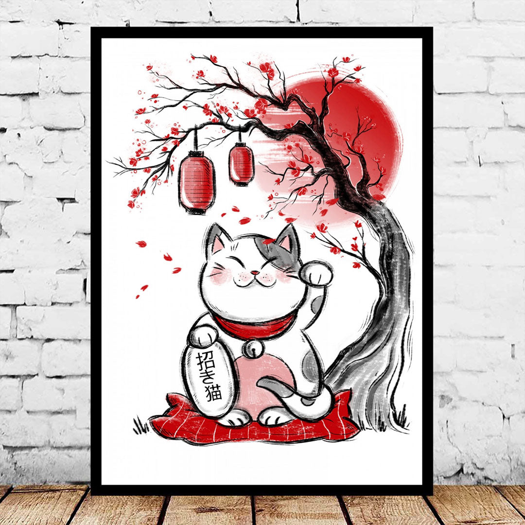 tableau-japonais-chat-mignon-kawaii