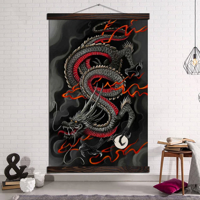 tableau-japonais-dragon-avec-cadre-suspendu