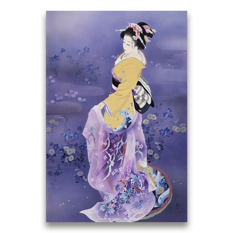 tableau-japonais-geisha-violet