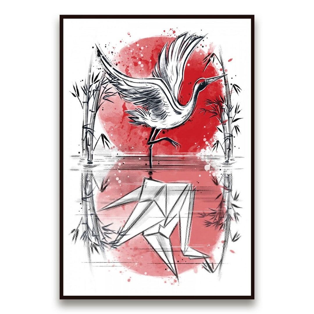 tableau-japonais-grue-origami