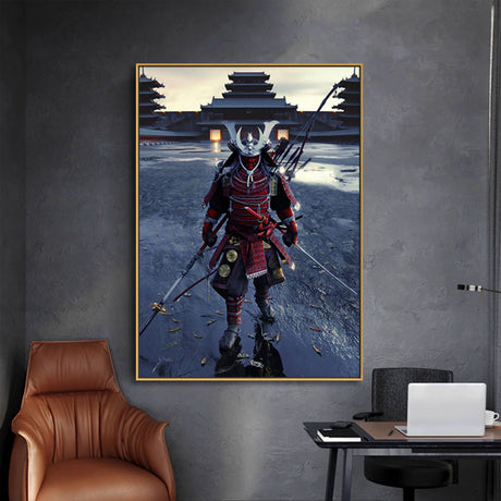 tableau-japonais-samourai-armure