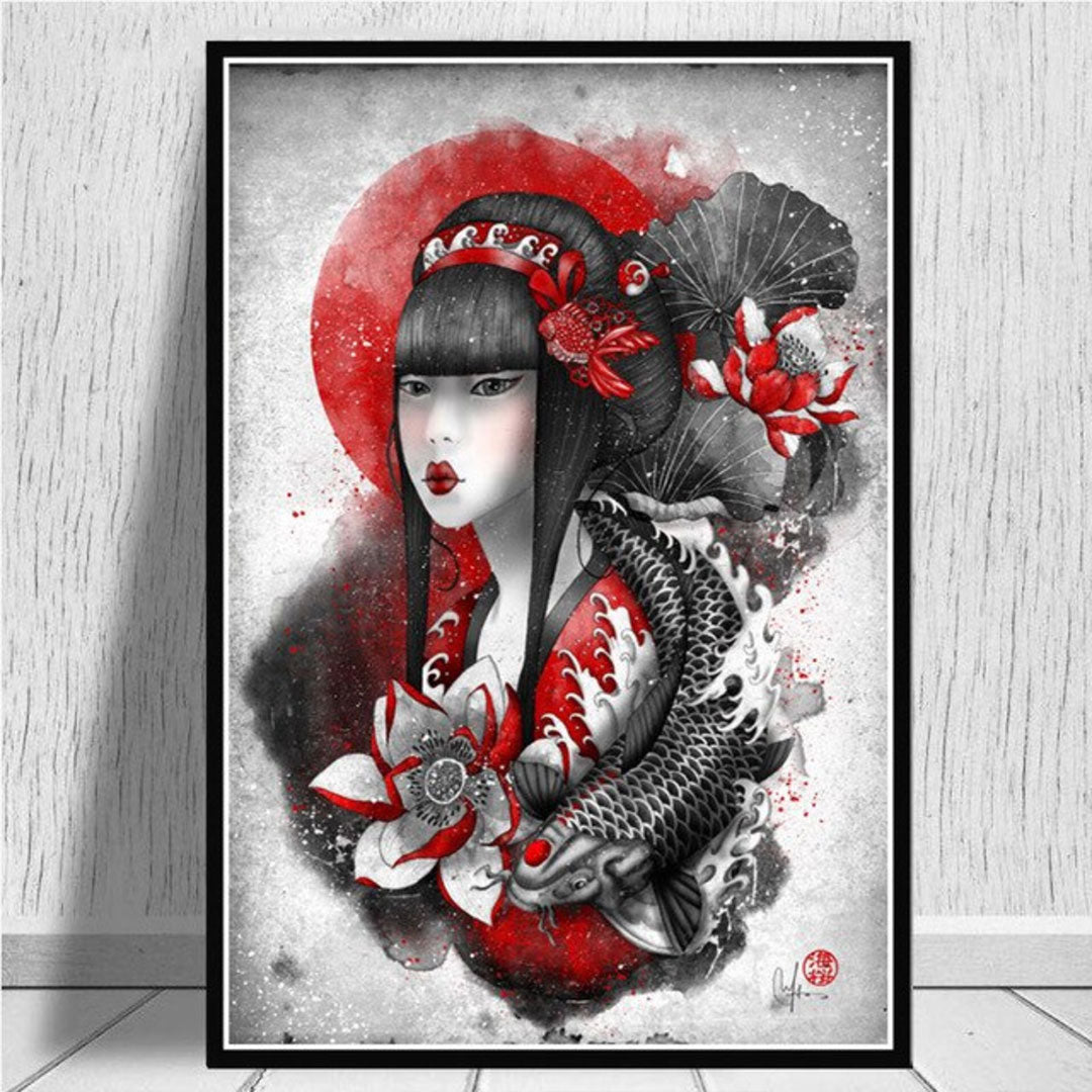 Japanese Woman Painting  In the heart of Japan – Au coeur du Japon