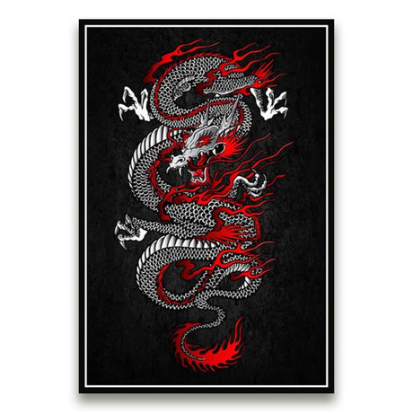 tableau-japonais-noir-dragon