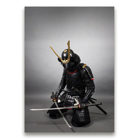 tableau-japonais-samourai-a-genoux