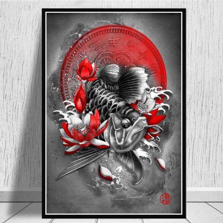 tableau-japonais-traditionnel-carpe