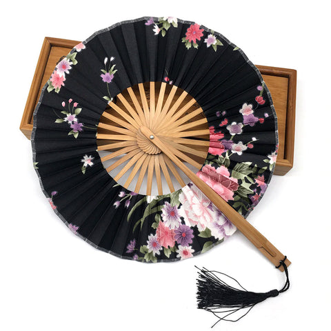 eventail-japonais-rond-noir