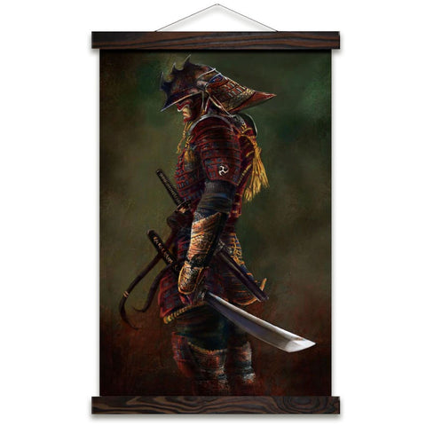 tableau-japonais-guerrier-suspendu